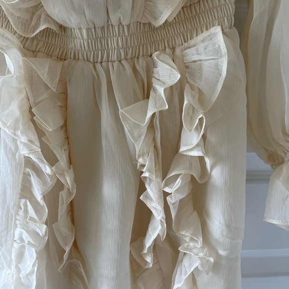Ivory Off the Shoulder Ruffled Mini - Picture 6 of 8